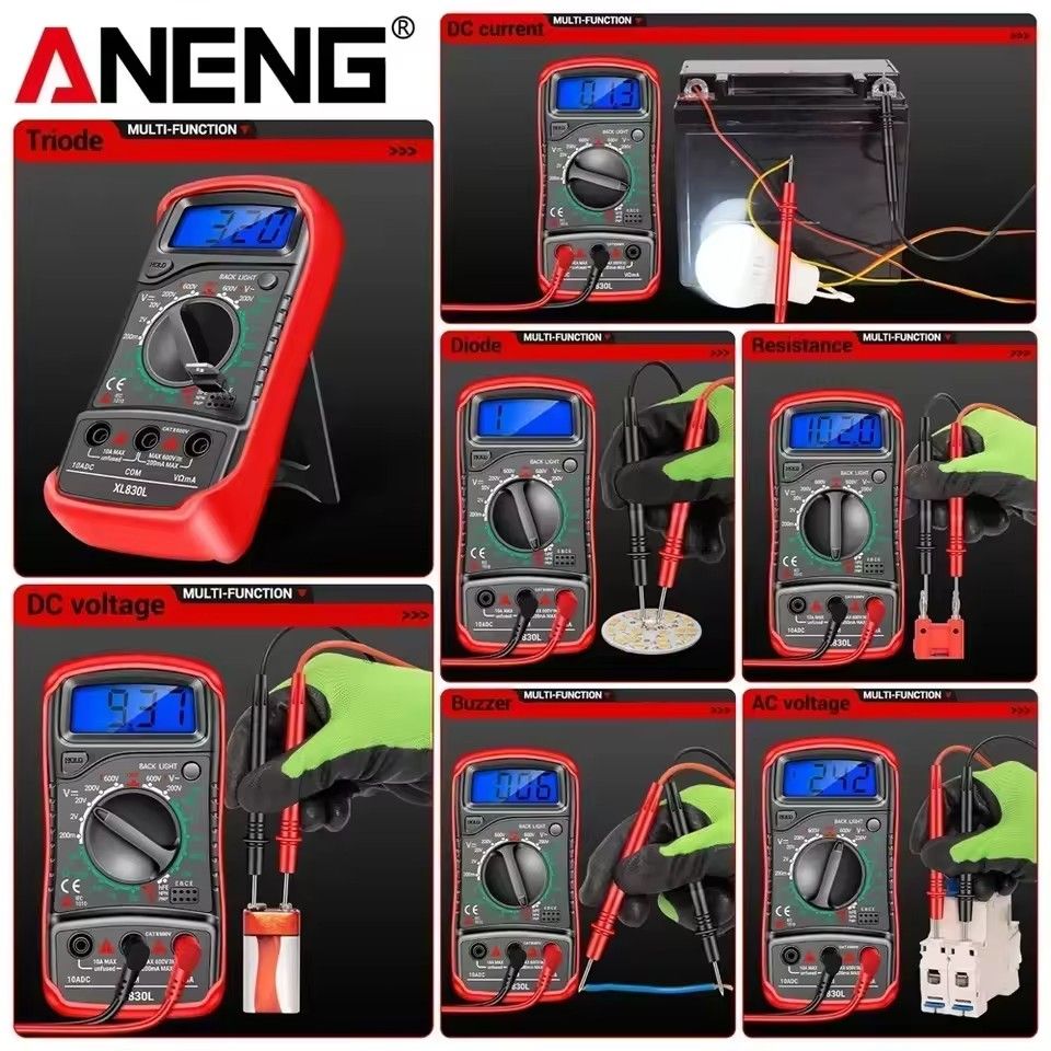 ANENG XL830L Smart Multimeters Handheld 1999 Counts Multi-range AC/DC Ammeter Voltmeter Ohm Voltage Multimetro Tester Tools