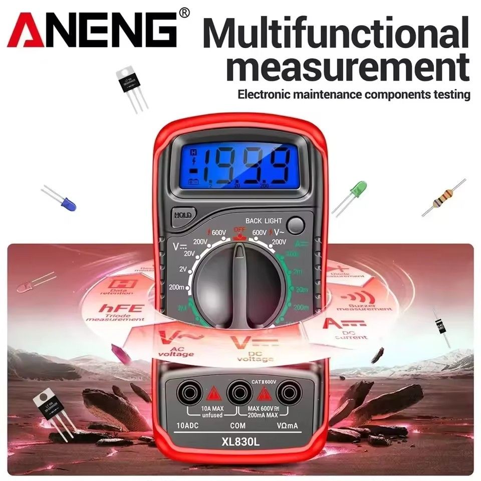 ANENG XL830L Smart Multimeters Handheld 1999 Counts Multi-range AC/DC Ammeter Voltmeter Ohm Voltage Multimetro Tester Tools