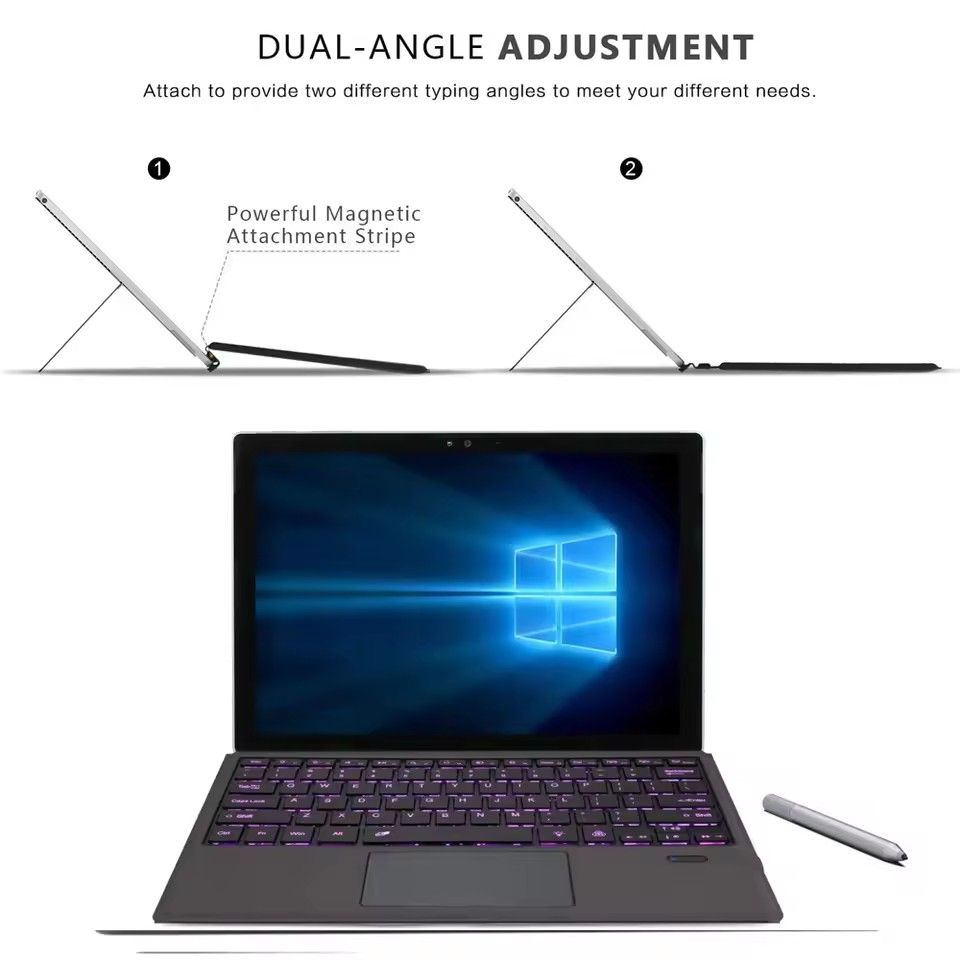 Wireless Bluetooth Keyboard For Microsoft Surface Pro 3 4 5 6 7/For Surface Pro 8 9 10 11 X Trackpad Slim Keyboard Type Cover Magnetic Connectivity Bluetooth Keyboard