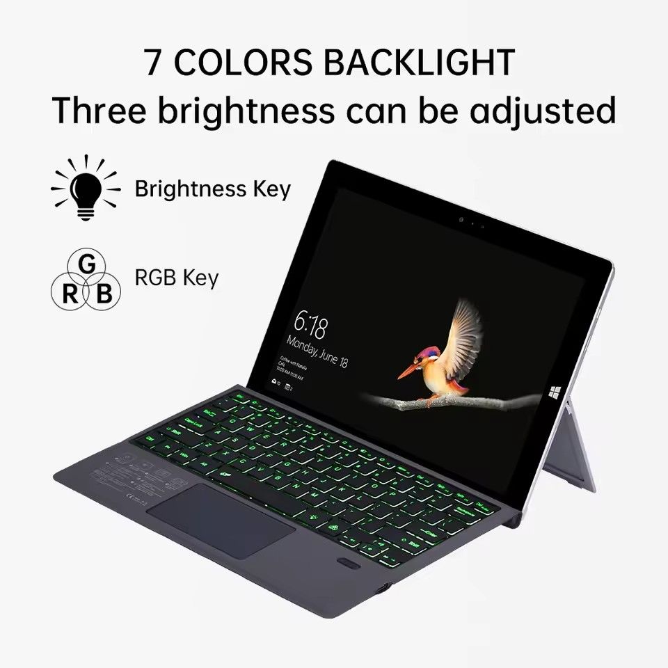 Wireless Bluetooth Keyboard For Microsoft Surface Pro 3 4 5 6 7/For Surface Pro 8 9 10 11 X Trackpad Slim Keyboard Type Cover Magnetic Connectivity Bluetooth Keyboard