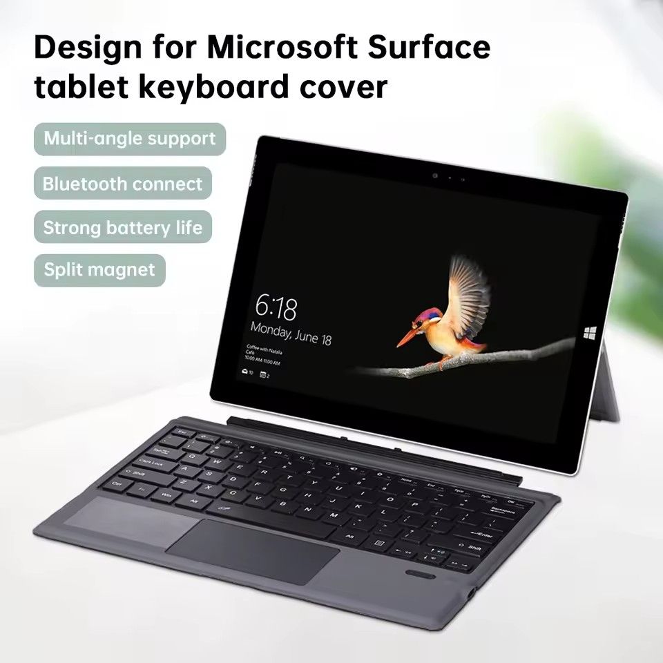 Wireless Bluetooth Keyboard For Microsoft Surface Pro 3 4 5 6 7/For Surface Pro 8 9 10 11 X Trackpad Slim Keyboard Type Cover Magnetic Connectivity Bluetooth Keyboard