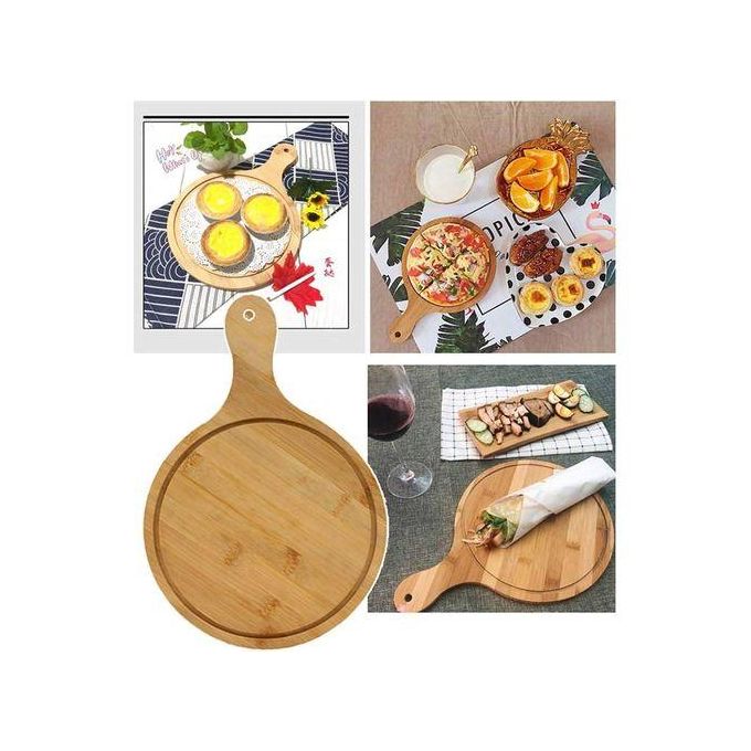 Elegant pizza serving bamboo board/ Round serving board/ Round home chopping board