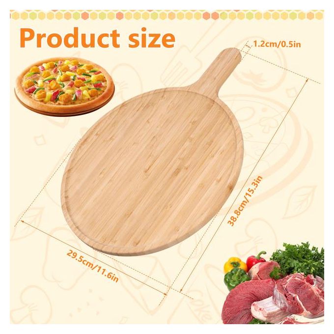 Elegant pizza serving bamboo board/ Round serving board/ Round home chopping board