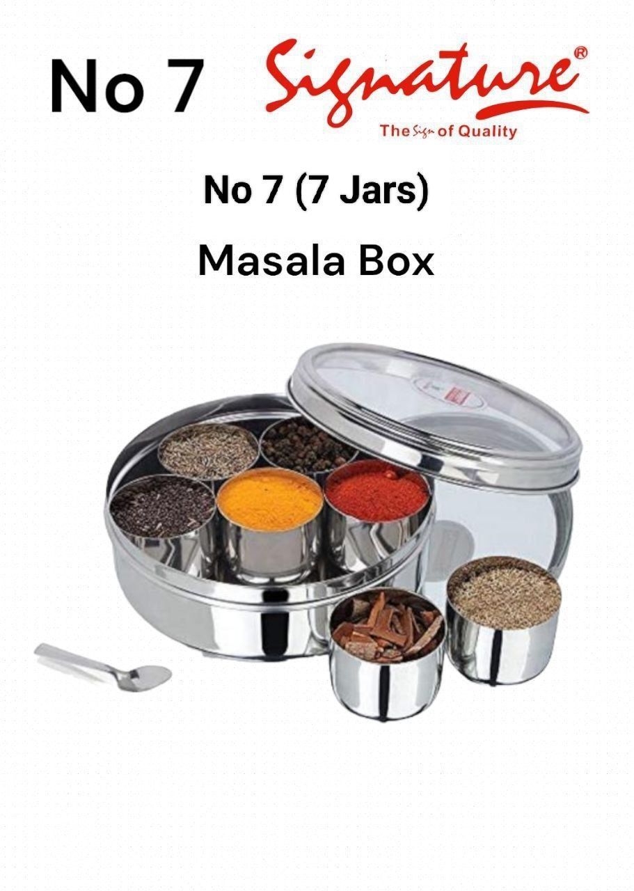 Masala box- stainless steel- 7 containers - high quality masala box/ sspice storage box