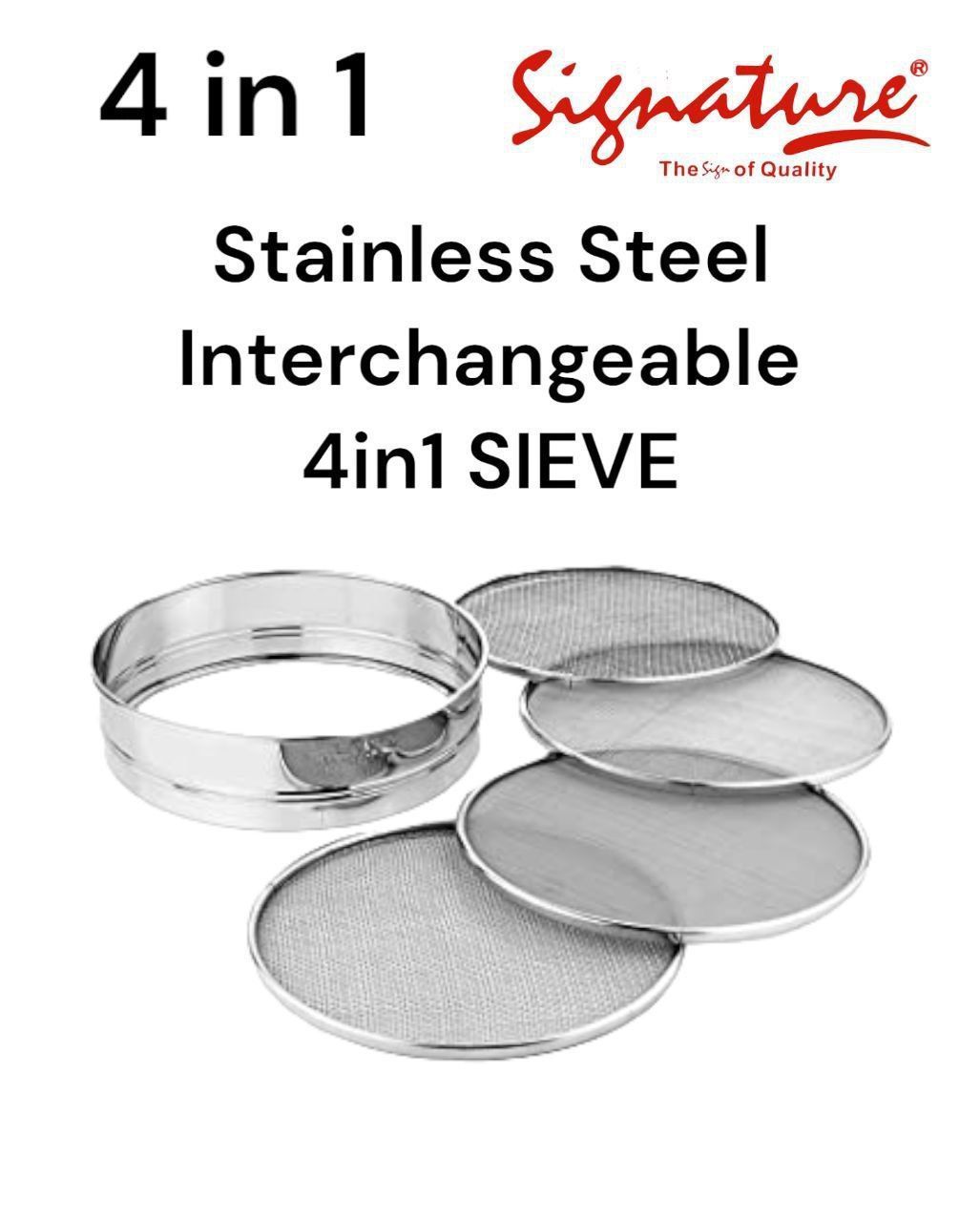 4in1 Interchangeable Stainless Steel SIEVES (Chalni Rings)
