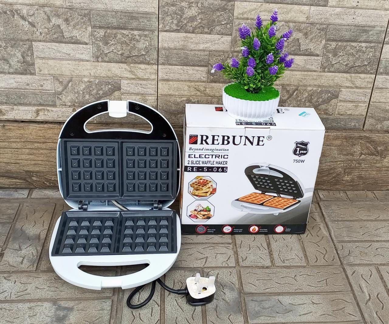 ELECTRIC WAFFLE MAKER / WAFFLE GRILL- REBUNE - 2 YEARS WARRANTY