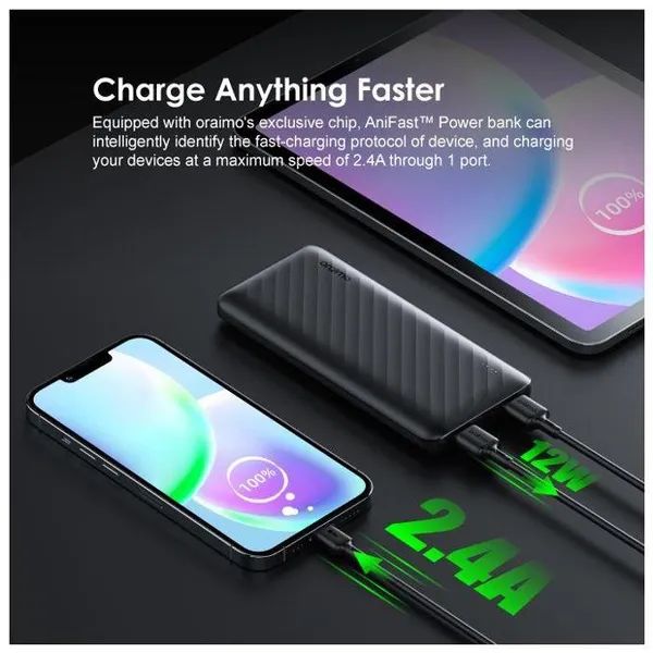 oraimo 10000mAh 12W Power Bank - Toast 10 Flash
