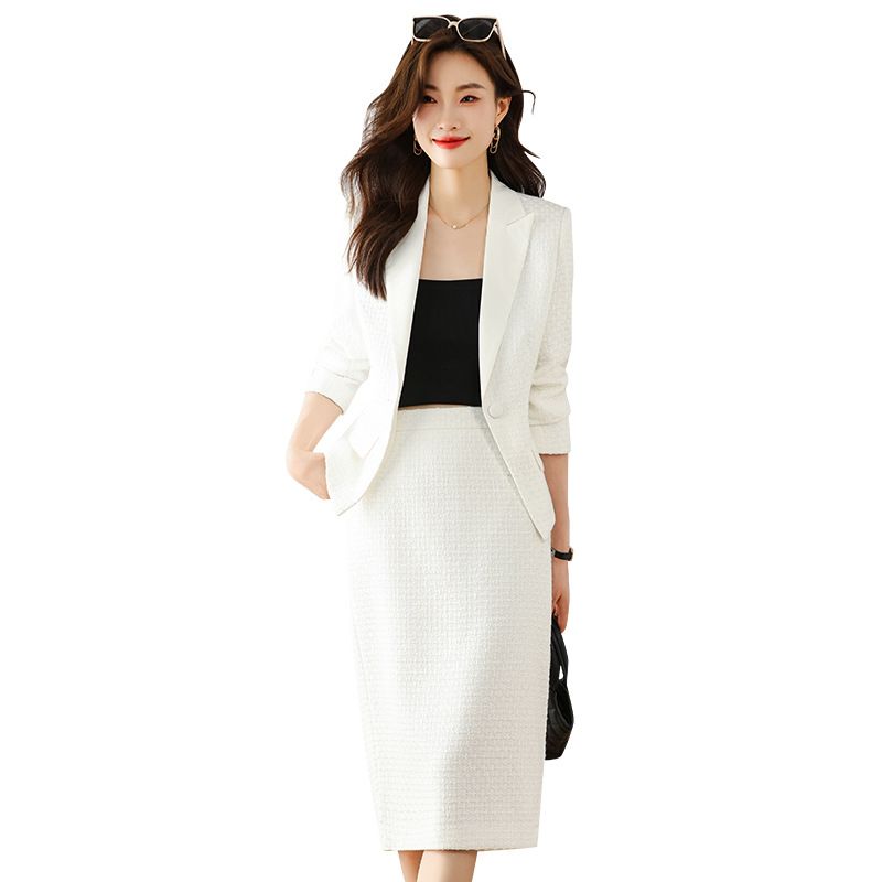 Wholesale  Spring Autumn Ladies Blazer Office Fashion Design Metal Buttons Women Suit Jacket