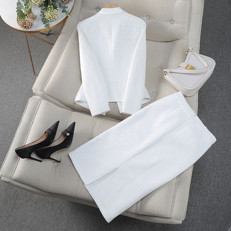 Wholesale  Spring Autumn Ladies Blazer Office Fashion Design Metal Buttons Women Suit Jacket