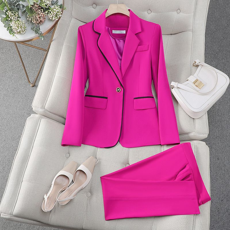 Autumn and winter long sleeve single breasted suit small fragrance coat women's clothing Women's Suits & Tuxedo