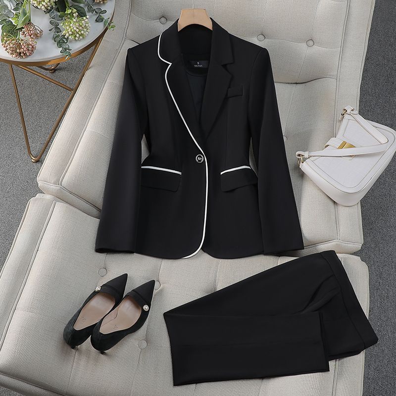 Autumn and winter long sleeve single breasted suit small fragrance coat women's clothing Women's Suits & Tuxedo