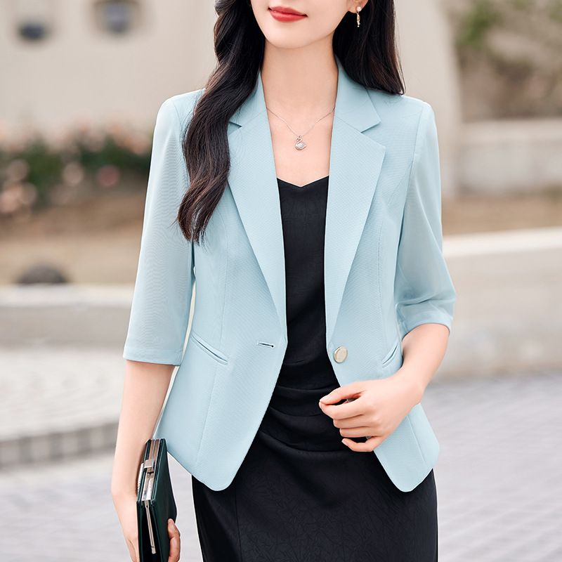 New Women's White Summer Suit Jacket High-Grade Professional Slim Sleeve Dress with Professional Suit