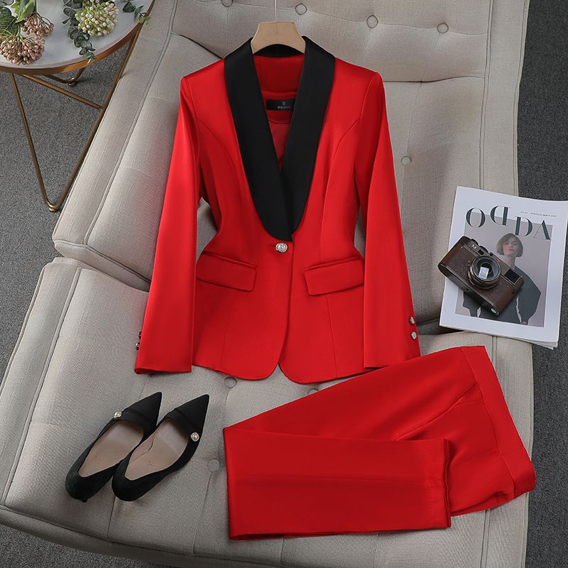 Elegant women clothing Ladies Tuxedo Pant Suit Business Formal Women Pants Suits Ladies Tuxedo Pant Suit Design For Women