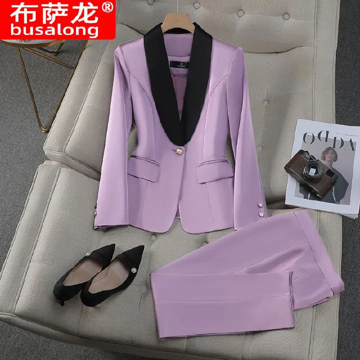 Elegant women clothing Ladies Tuxedo Pant Suit Business Formal Women Pants Suits Ladies Tuxedo Pant Suit Design For Women
