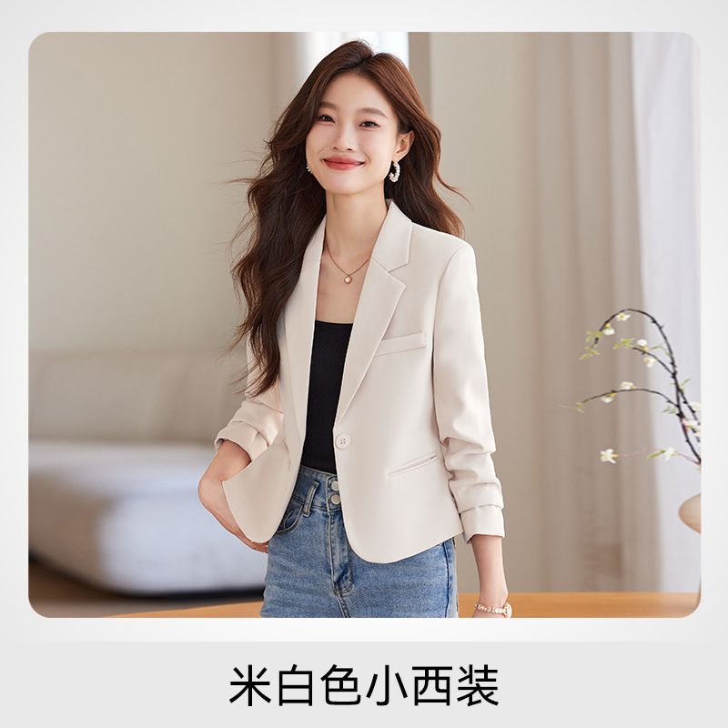 Wholesale Fashion Spring Autumn Ladies Blazer Suit Elegant Solid Color Lapel Collar Slim Fit Jackets Office Blazer For Women
