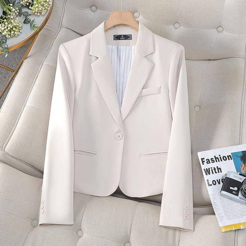 Wholesale Fashion Spring Autumn Ladies Blazer Suit Elegant Solid Color Lapel Collar Slim Fit Jackets Office Blazer For Women