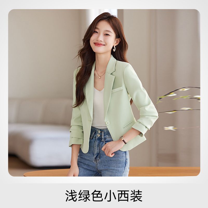 Wholesale Fashion Spring Autumn Ladies Blazer Suit Elegant Solid Color Lapel Collar Slim Fit Jackets Office Blazer For Women