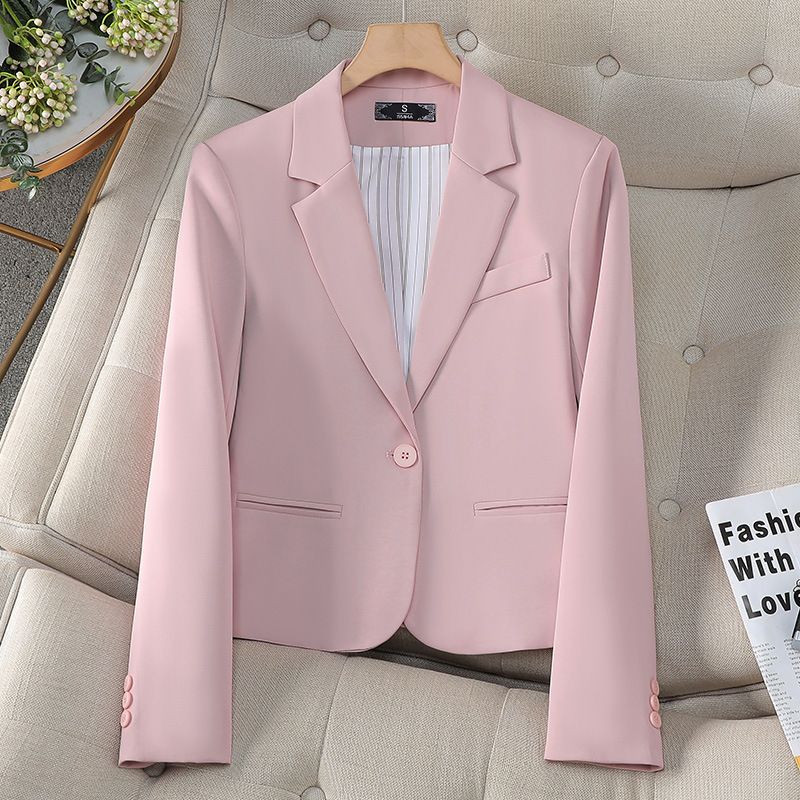 Wholesale Fashion Spring Autumn Ladies Blazer Suit Elegant Solid Color Lapel Collar Slim Fit Jackets Office Blazer For Women