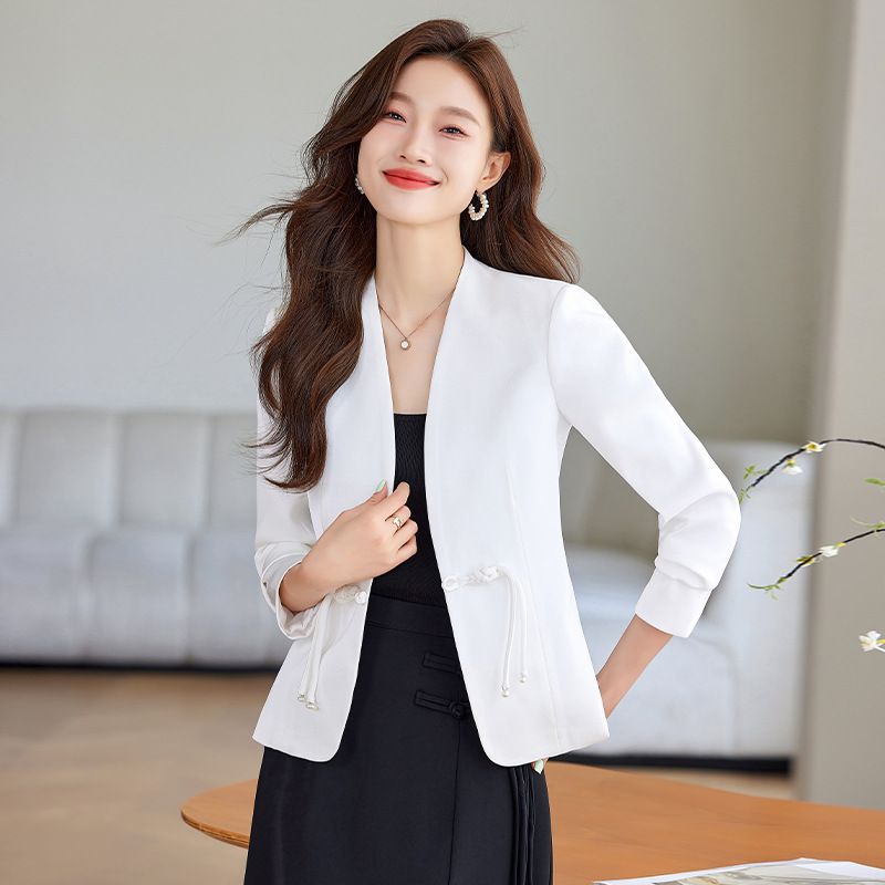 Chinese style spring/summer acetic acid short cut high-end temperament slimming suit jacket