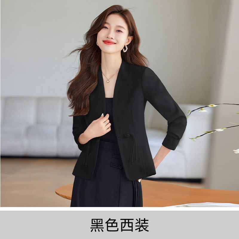 Chinese style spring/summer acetic acid short cut high-end temperament slimming suit jacket