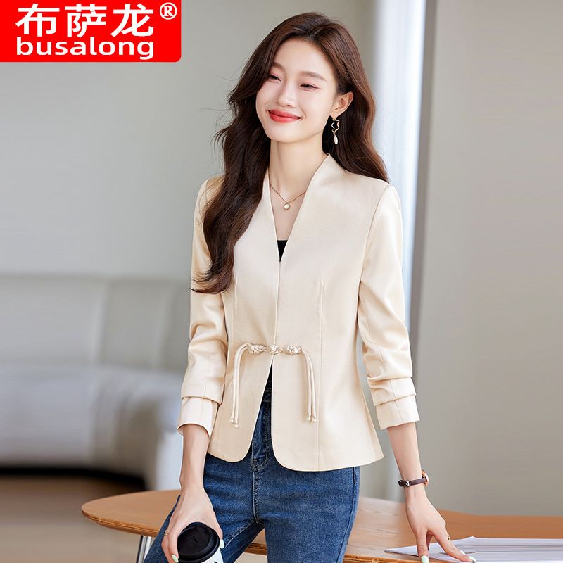 Chinese style spring/summer acetic acid short cut high-end temperament slimming suit jacket