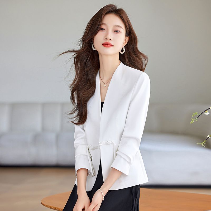 Chinese style spring/summer acetic acid short cut high-end temperament slimming suit jacket