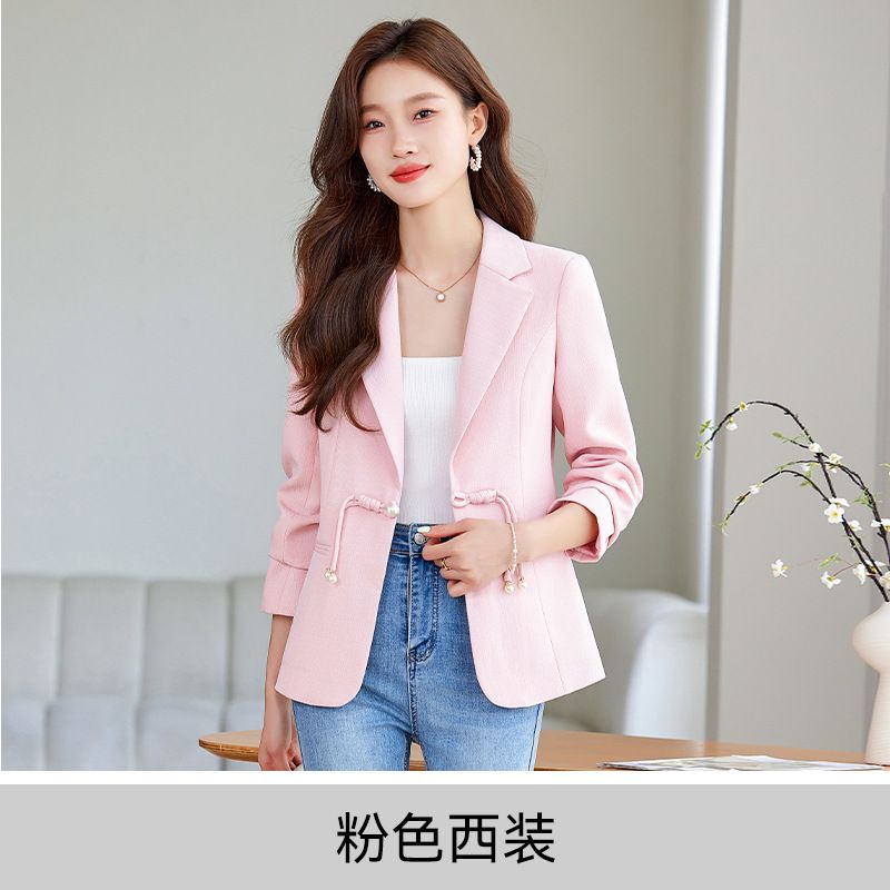 High end business women's sports jacket work clothes office fashion solid color long sleeved suit jacket work clothes