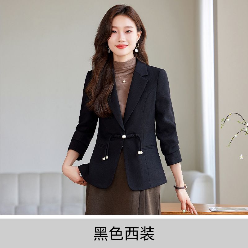 High end business women's sports jacket work clothes office fashion solid color long sleeved suit jacket work clothes