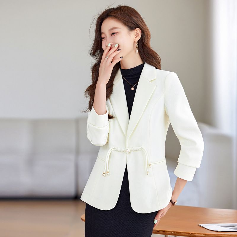 High end business women's sports jacket work clothes office fashion solid color long sleeved suit jacket work clothes