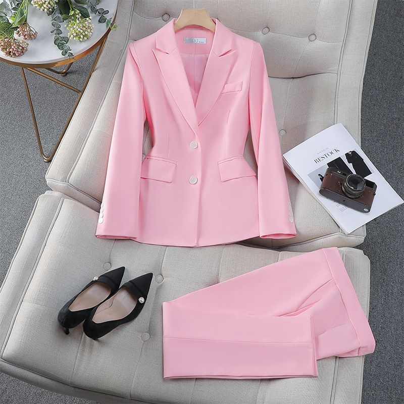 Factory Price Trajes Plus Size Ginger Female Two Pieces Professional Casual Women'S Suits & Tuxedo