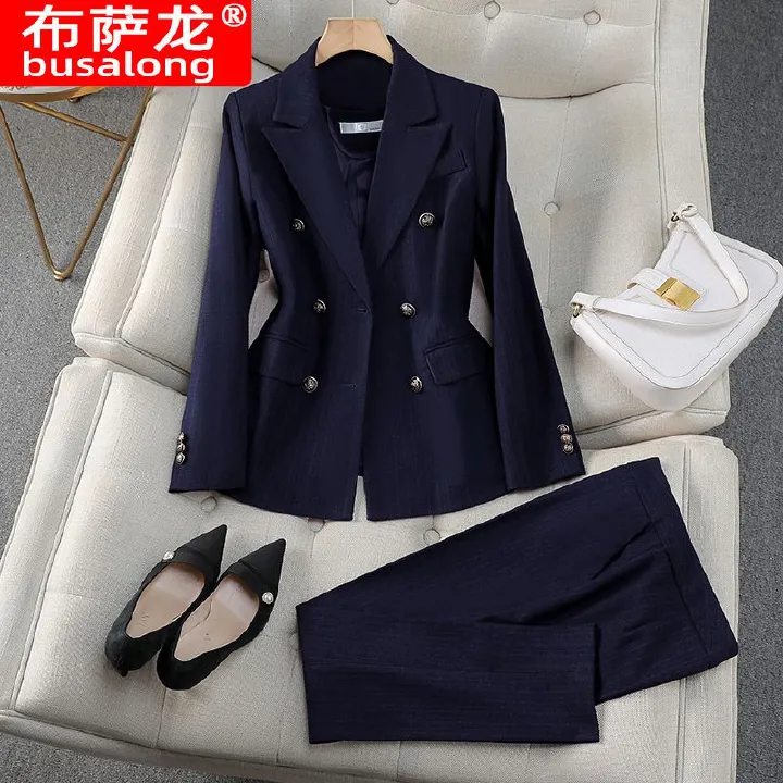 Office clothing, women's fashion, leisure, business, and professional wear, high-quality suit, jacket, and pants two-piece set