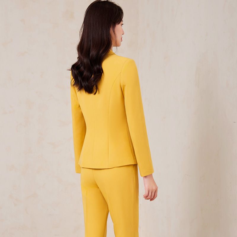 Factory sales jacket slim women's solid color high-quality long sleeve Blazer trousers suit office business suit