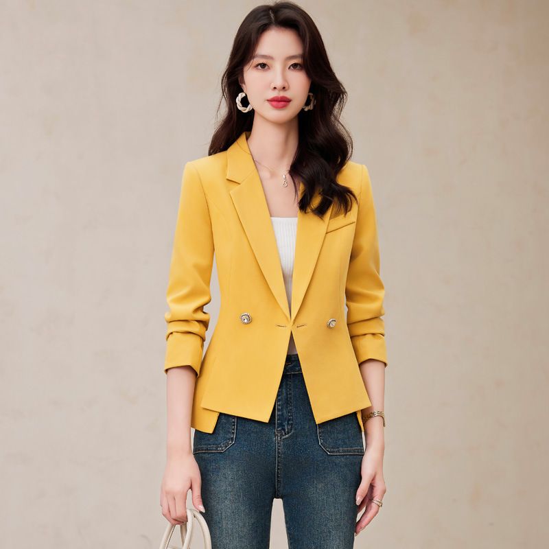 Factory sales jacket slim women's solid color high-quality long sleeve Blazer trousers suit office business suit