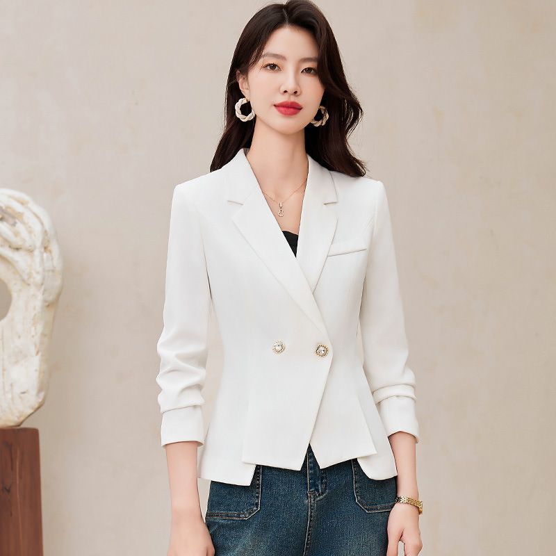 Factory sales jacket slim women's solid color high-quality long sleeve Blazer trousers suit office business suit