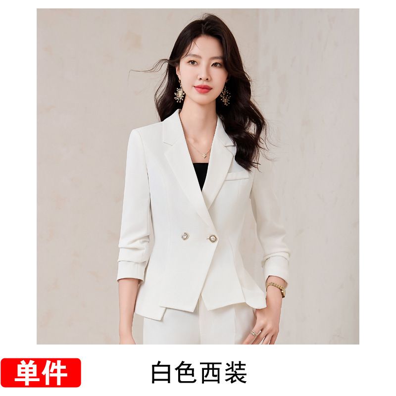 Factory sales jacket slim women's solid color high-quality long sleeve Blazer trousers suit office business suit