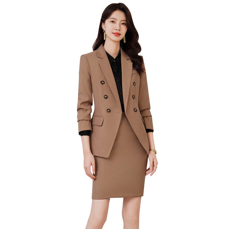 High-quality 3 Piece Set Double-breasted Formal Pant Suit Office Lady Uniform Designs Women Keep Slim Blazer and Pant