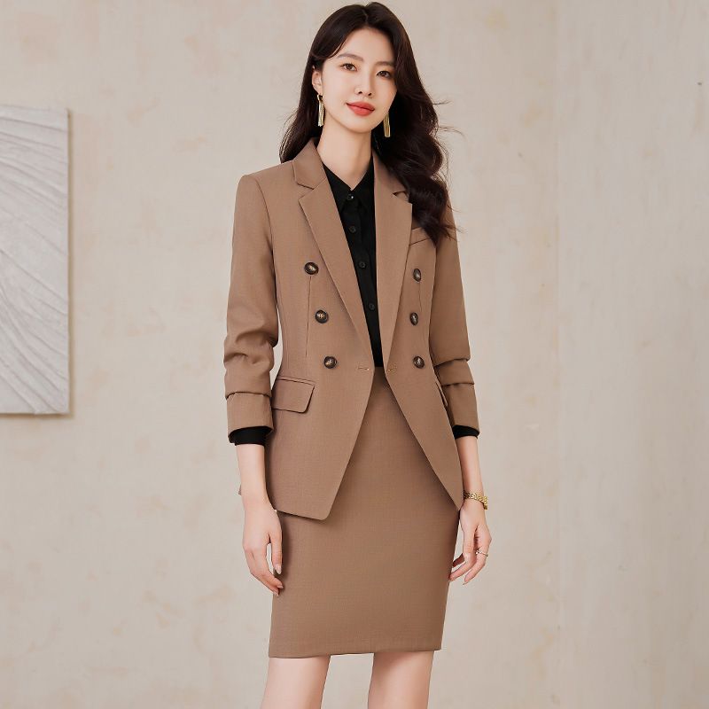 High-quality 3 Piece Set Double-breasted Formal Pant Suit Office Lady Uniform Designs Women Keep Slim Blazer and Pant