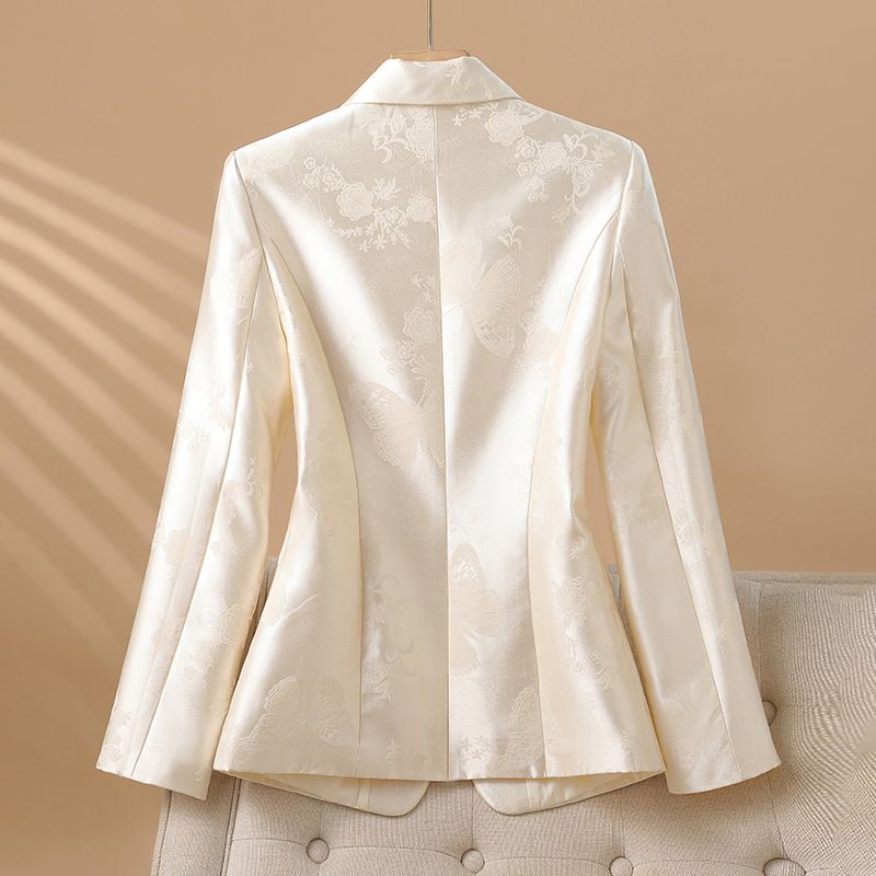 Wholesale Spring Autumn Ladies Blazer Office Fashion Design Metal Buttons Women Suit Jacket