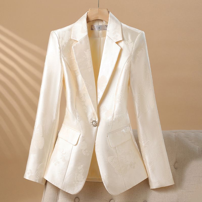 Wholesale Spring Autumn Ladies Blazer Office Fashion Design Metal Buttons Women Suit Jacket