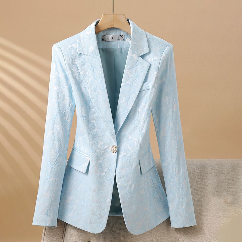 WholesaleSpring Autumn Ladies Blazer Office Fashion Design Metal Buttons Women Suit Jacket