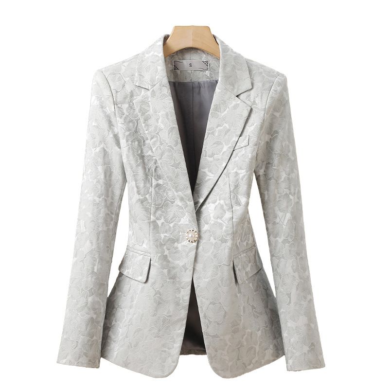 WholesaleSpring Autumn Ladies Blazer Office Fashion Design Metal Buttons Women Suit Jacket