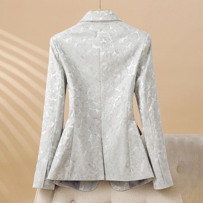 WholesaleSpring Autumn Ladies Blazer Office Fashion Design Metal Buttons Women Suit Jacket