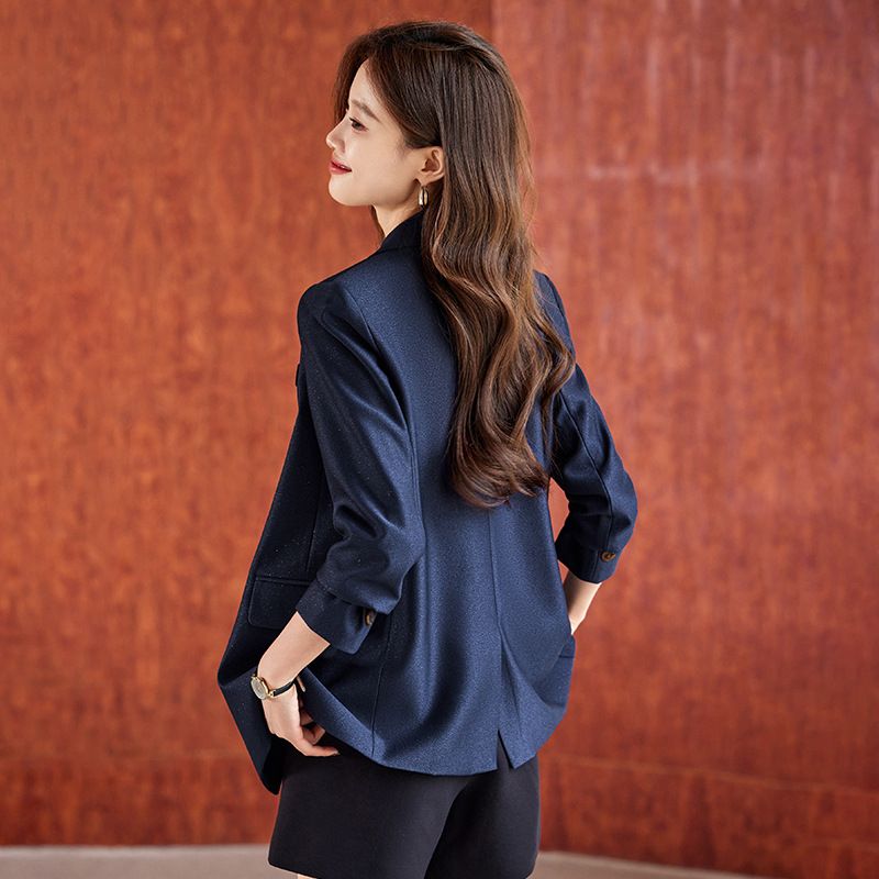 New autumn and winter women's suit solid double breasted long sleeve fashionable women's Blazer