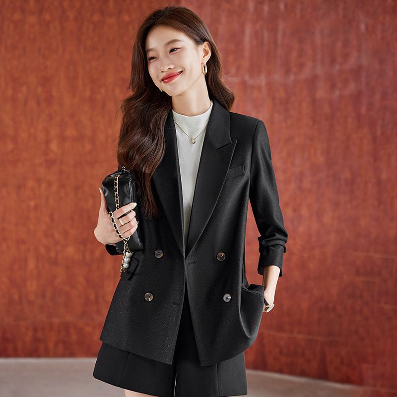 New autumn and winter women's suit solid double breasted long sleeve fashionable women's Blazer