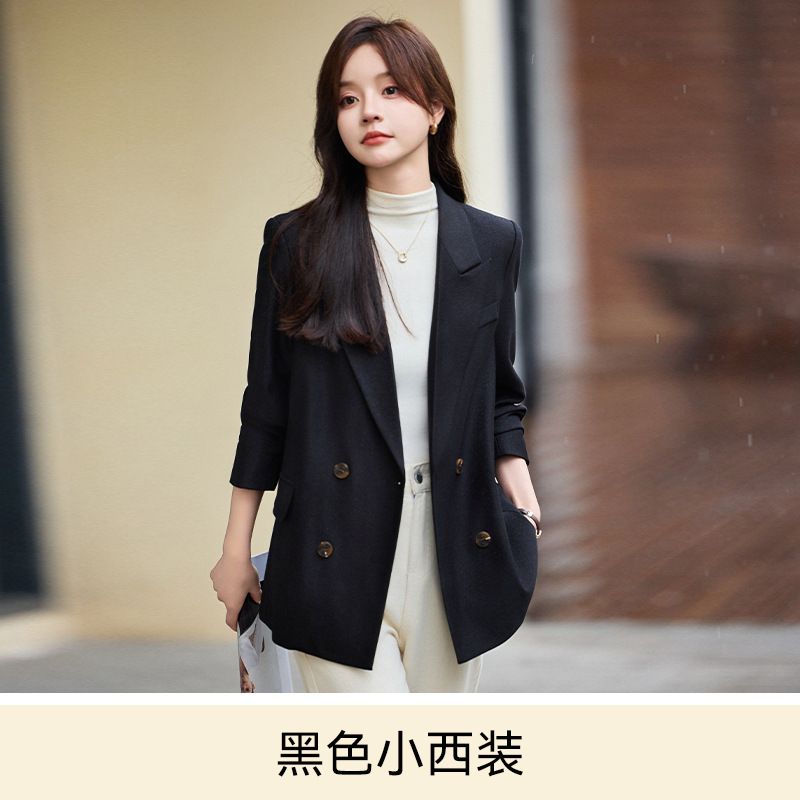 New autumn and winter women's suit solid double breasted long sleeve fashionable women's Blazer