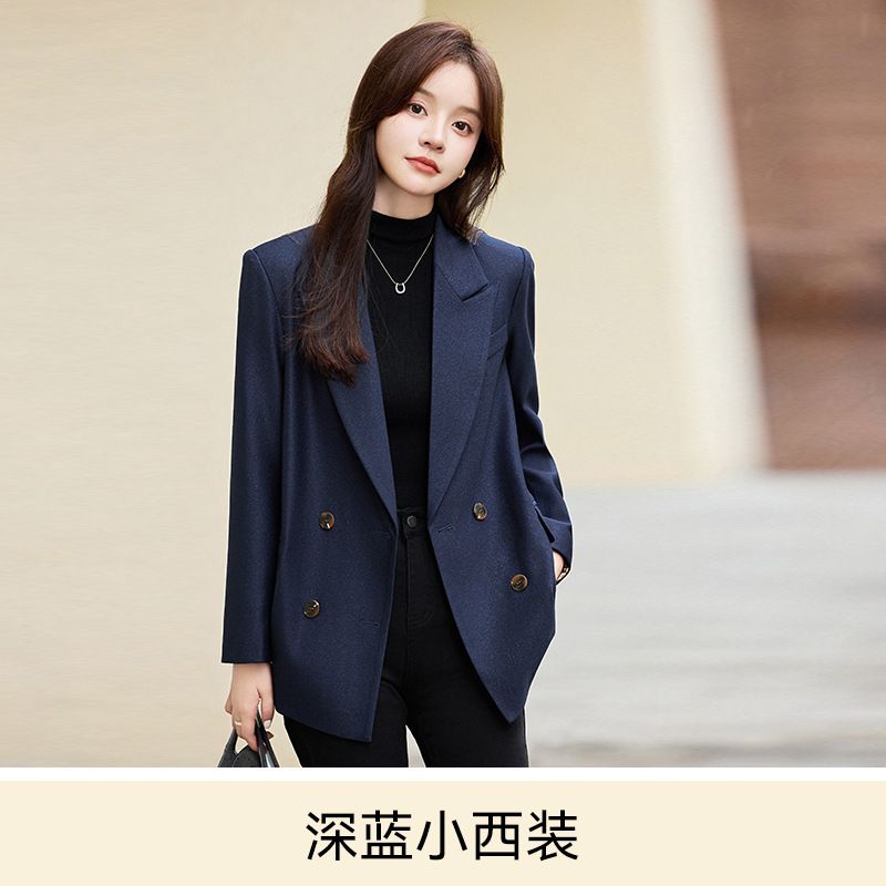 New autumn and winter women's suit solid double breasted long sleeve fashionable women's Blazer