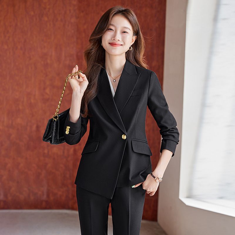 China Manufacture Minimalist Style Anti-wrinkle Blazer and Trouser Women Business Suits