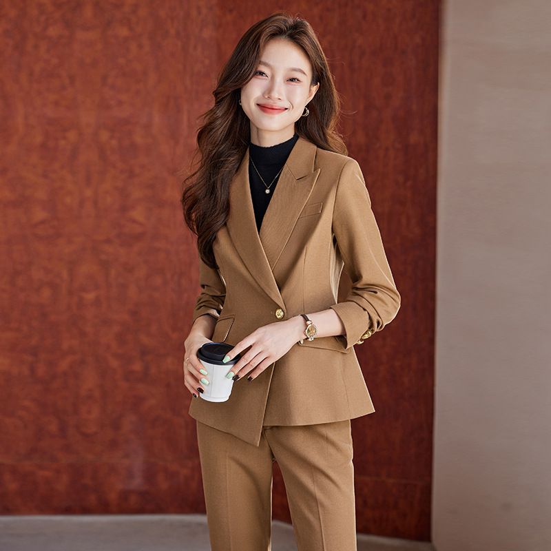 China Manufacture Minimalist Style Anti-wrinkle Blazer and Trouser Women Business Suits