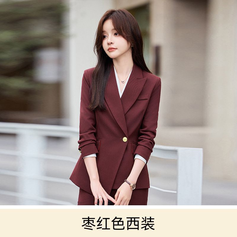 China Manufacture Minimalist Style Anti-wrinkle Blazer and Trouser Women Business Suits
