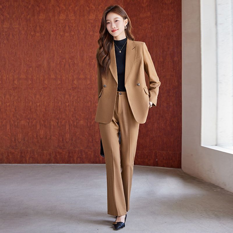 Fashion Manufacturer Long Sleeve Solid Elegant Girls' Top White Suit Women's Set Office Blazer